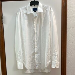 David Donahue, Trim White Dress Shirt size 18- 36/37